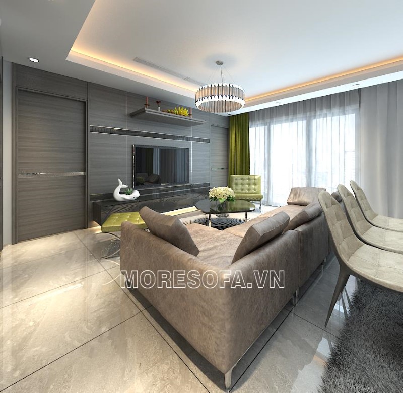 Ghế sofa góc da hiện đại cao cấp